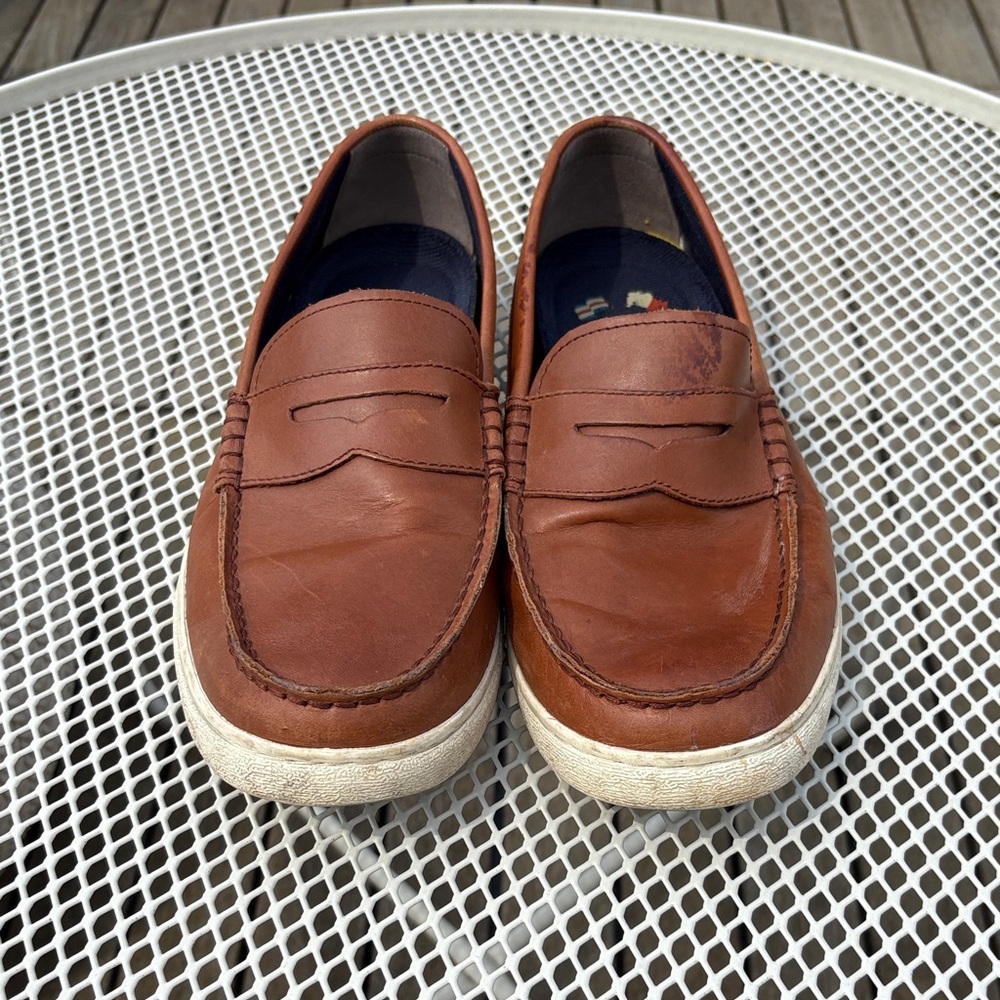 Cole Haan Tan Leather Slip-On Loafers